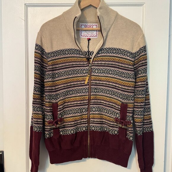 STAPLE Full Zip Knit Sweater - M - Picture 1 of 4